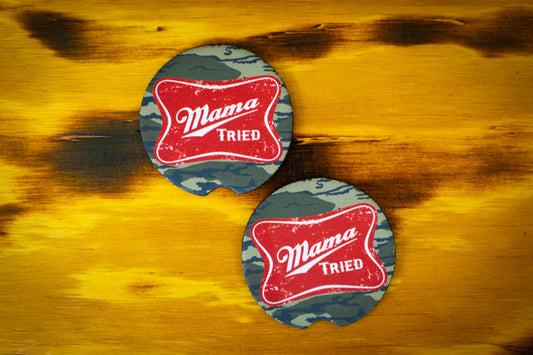 Mama tried - car coasters lowland camo