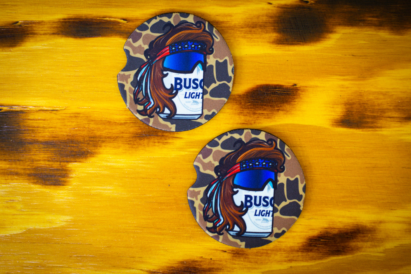 Mullet Busch - car coasters old school camo