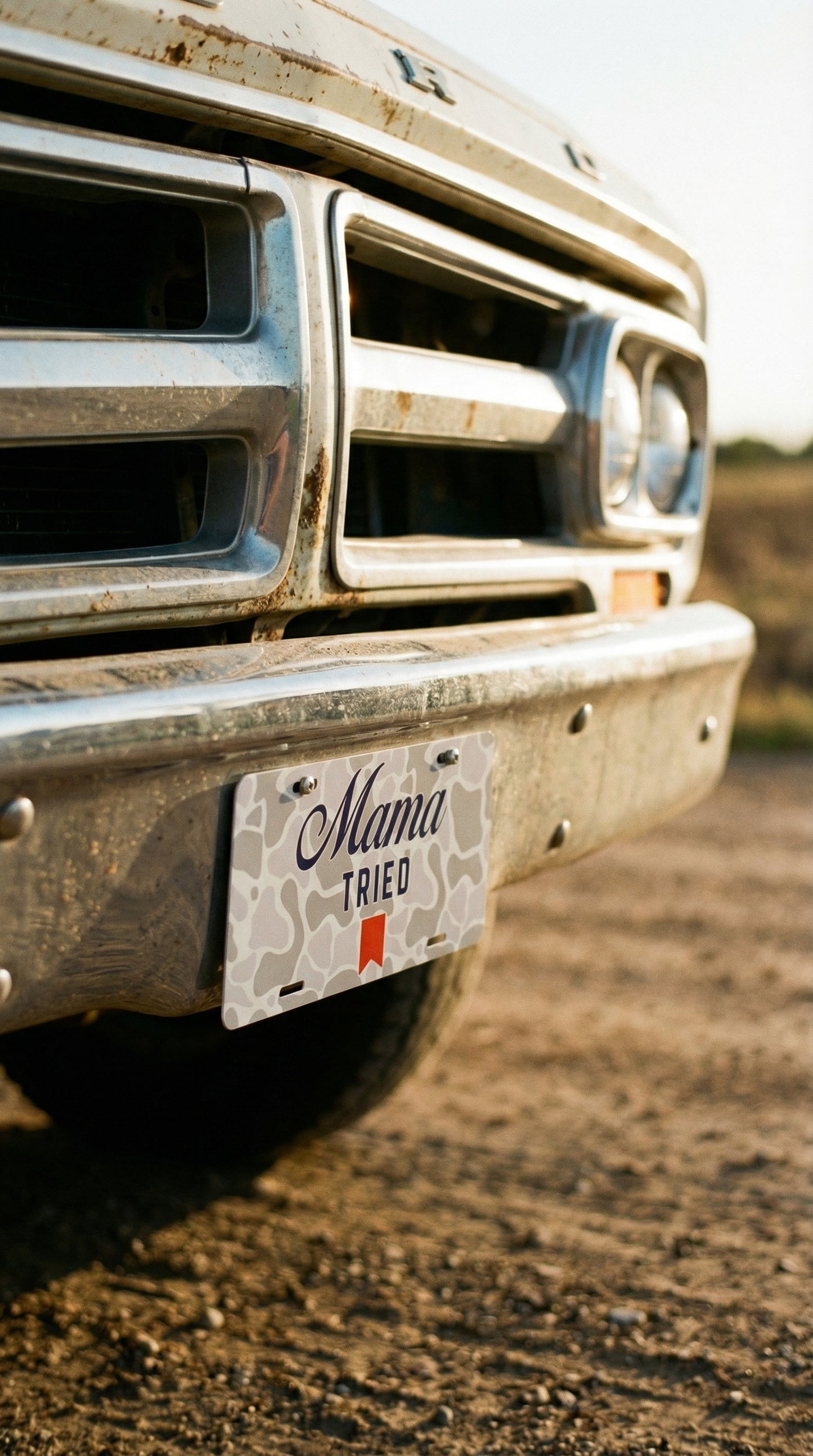 Mama tried white osc - car tag
