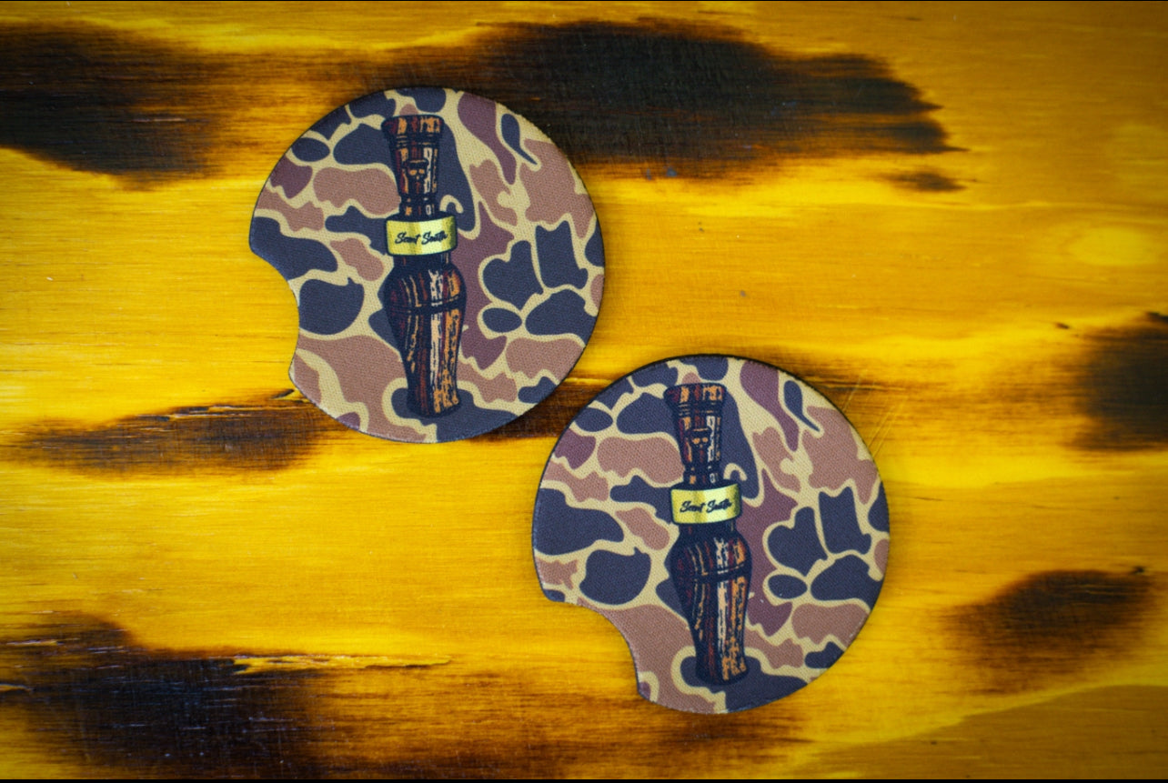 Duck call - car coasters old school camo