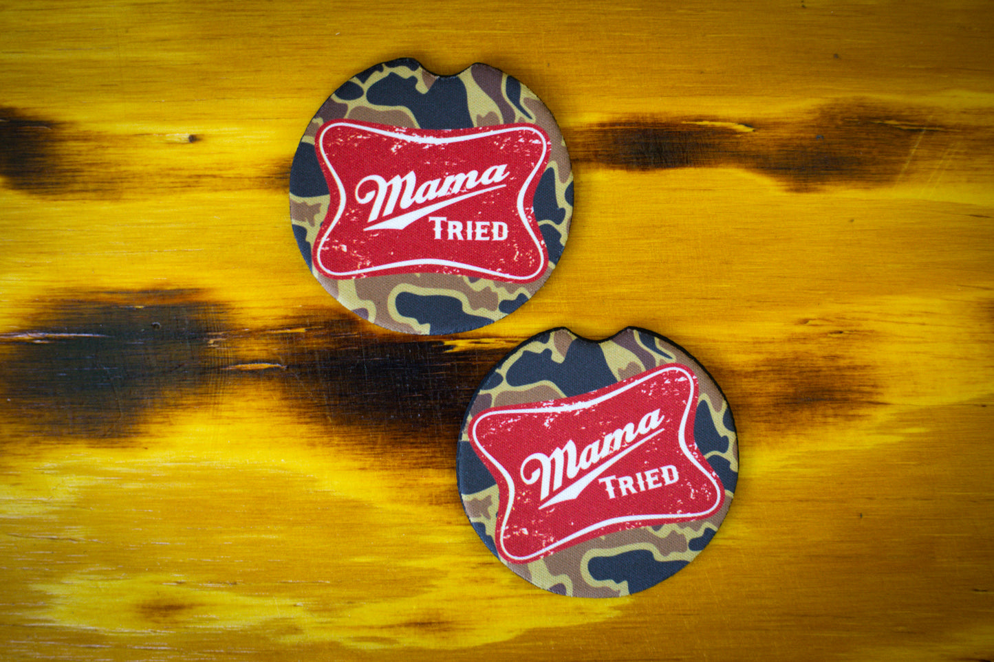 Mama tried - car coasters old school camo