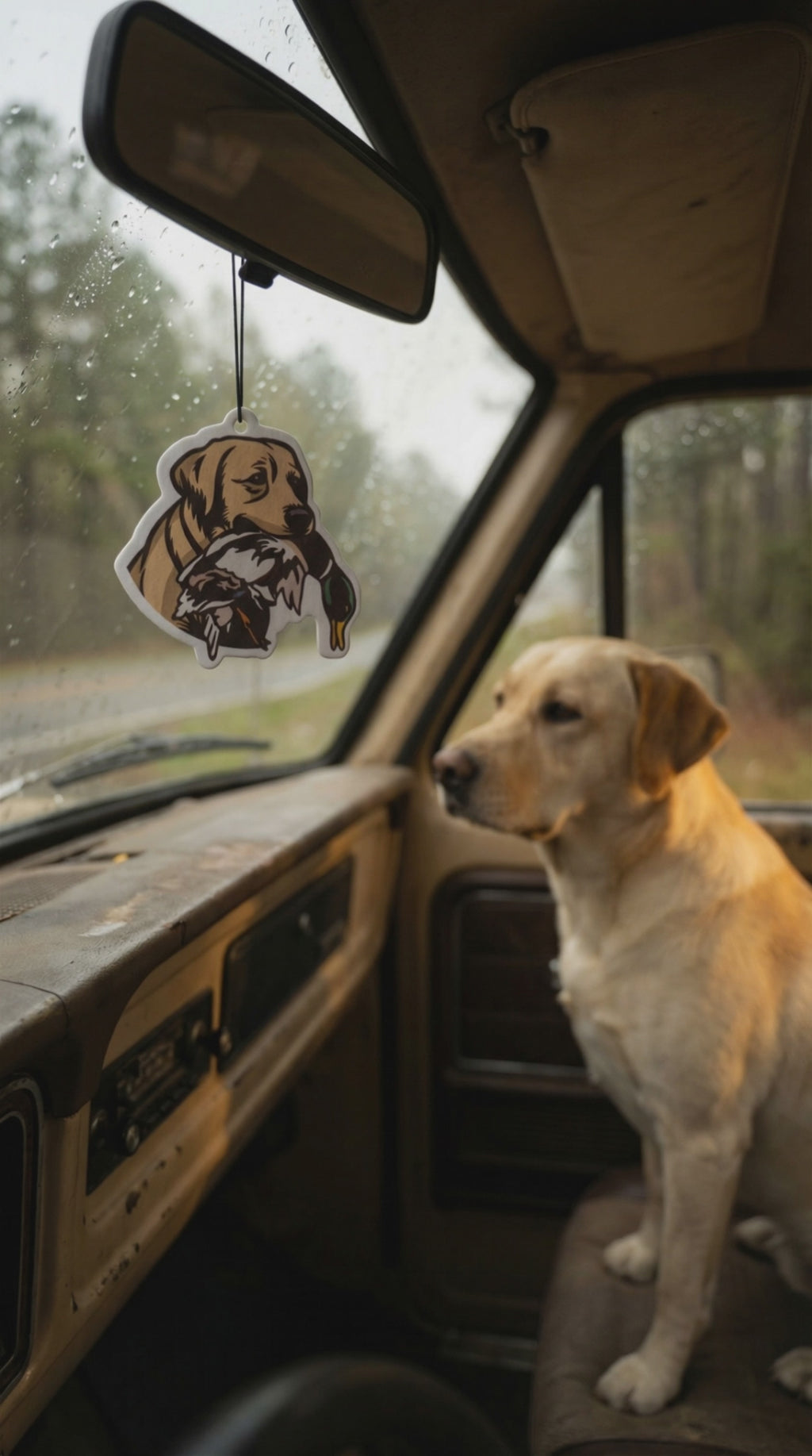 Yellow Lab - air freshener - Forest Rain